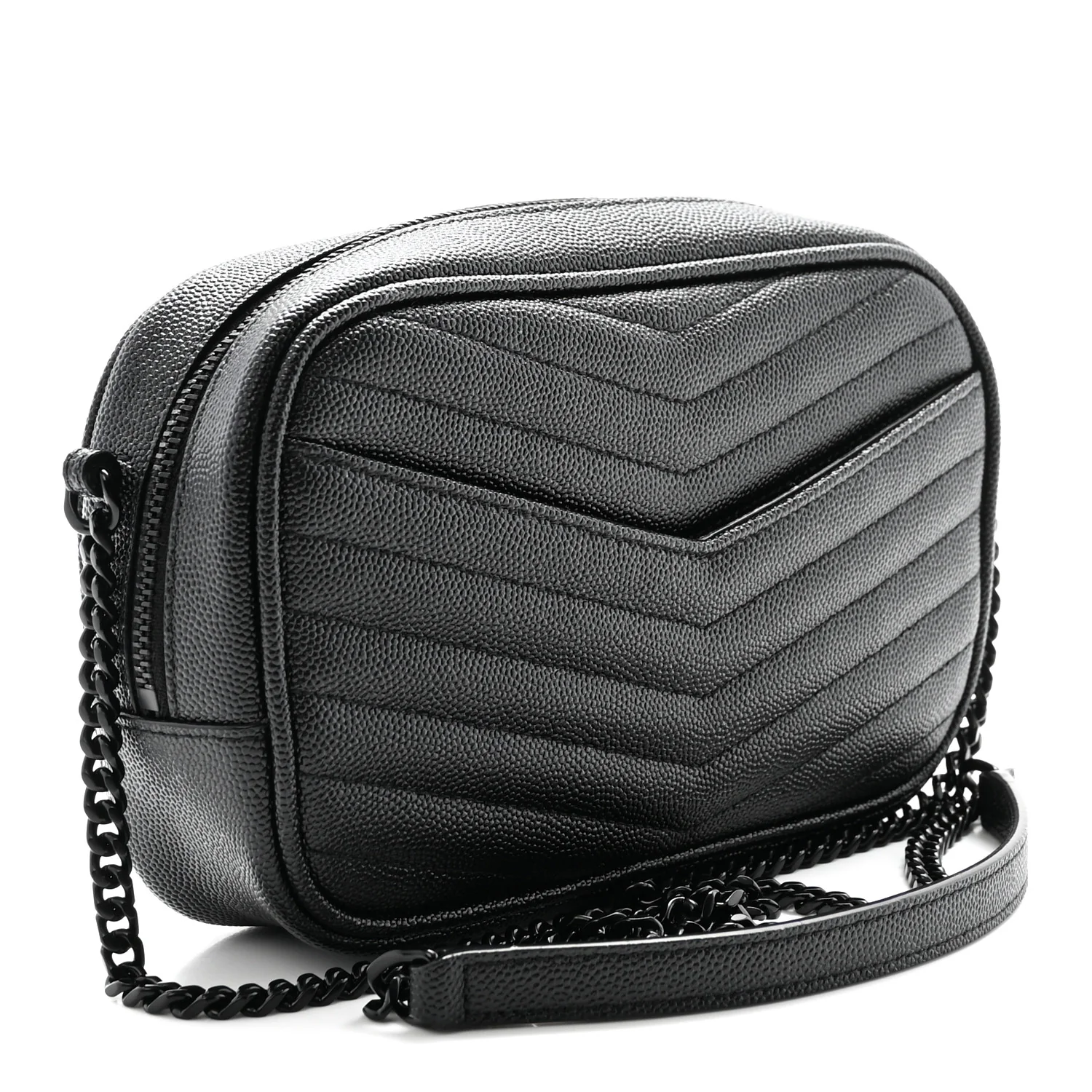 Grain De Poudre Matelasse Monochrome Monogram Mini Lou Camera Bag Black