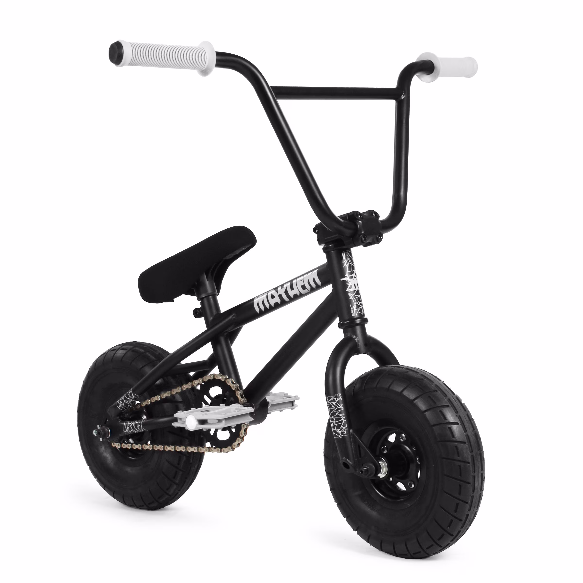 Fat Tire Mini BMX Riot 1 Piece Crank 10" Mini BMX Newest Model Trick Bike (Riot Black Widow)