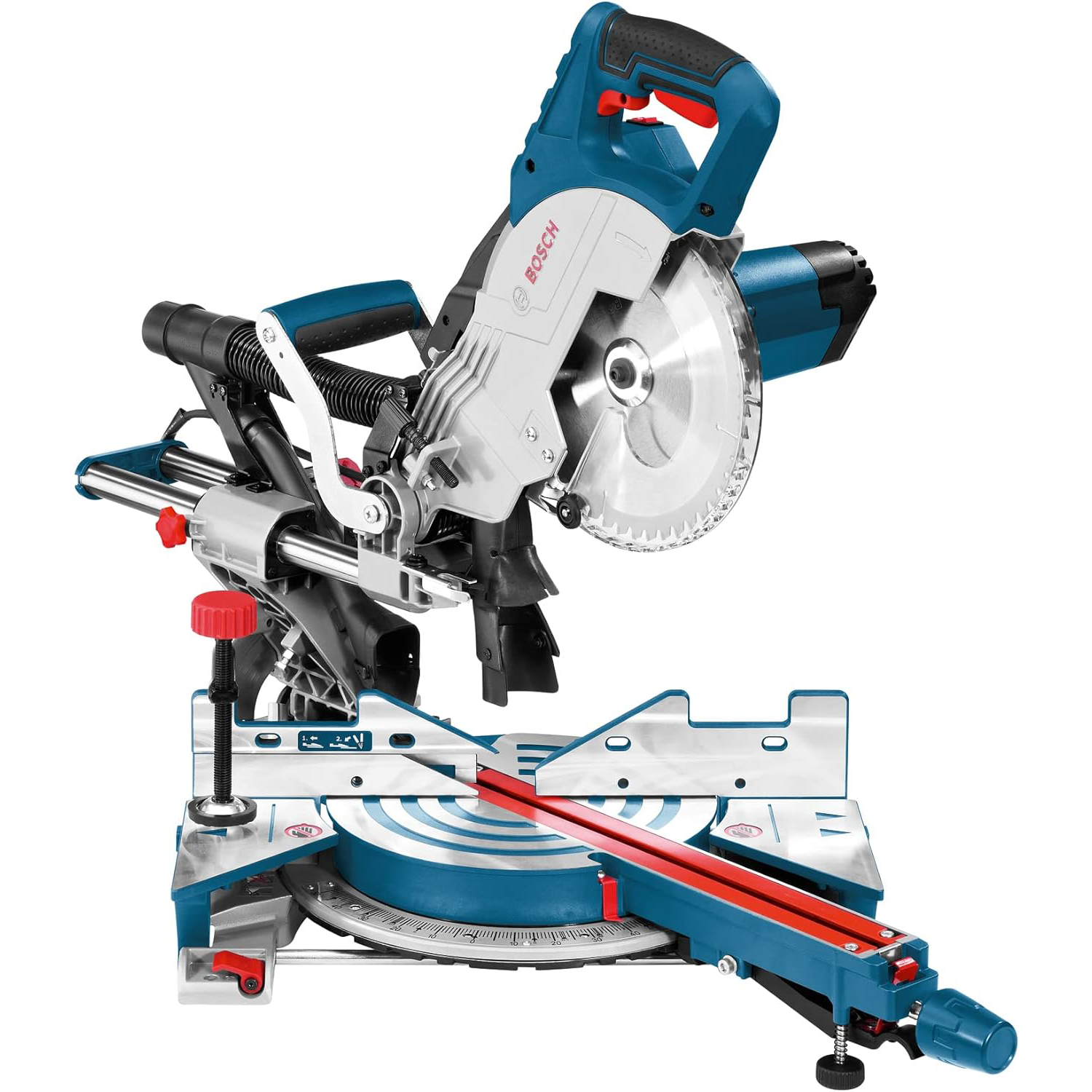 Bosch Professional GT GCM 8 SJL + GTA 2600 Scie à Onglet châssis radiale Professional, Bleu
