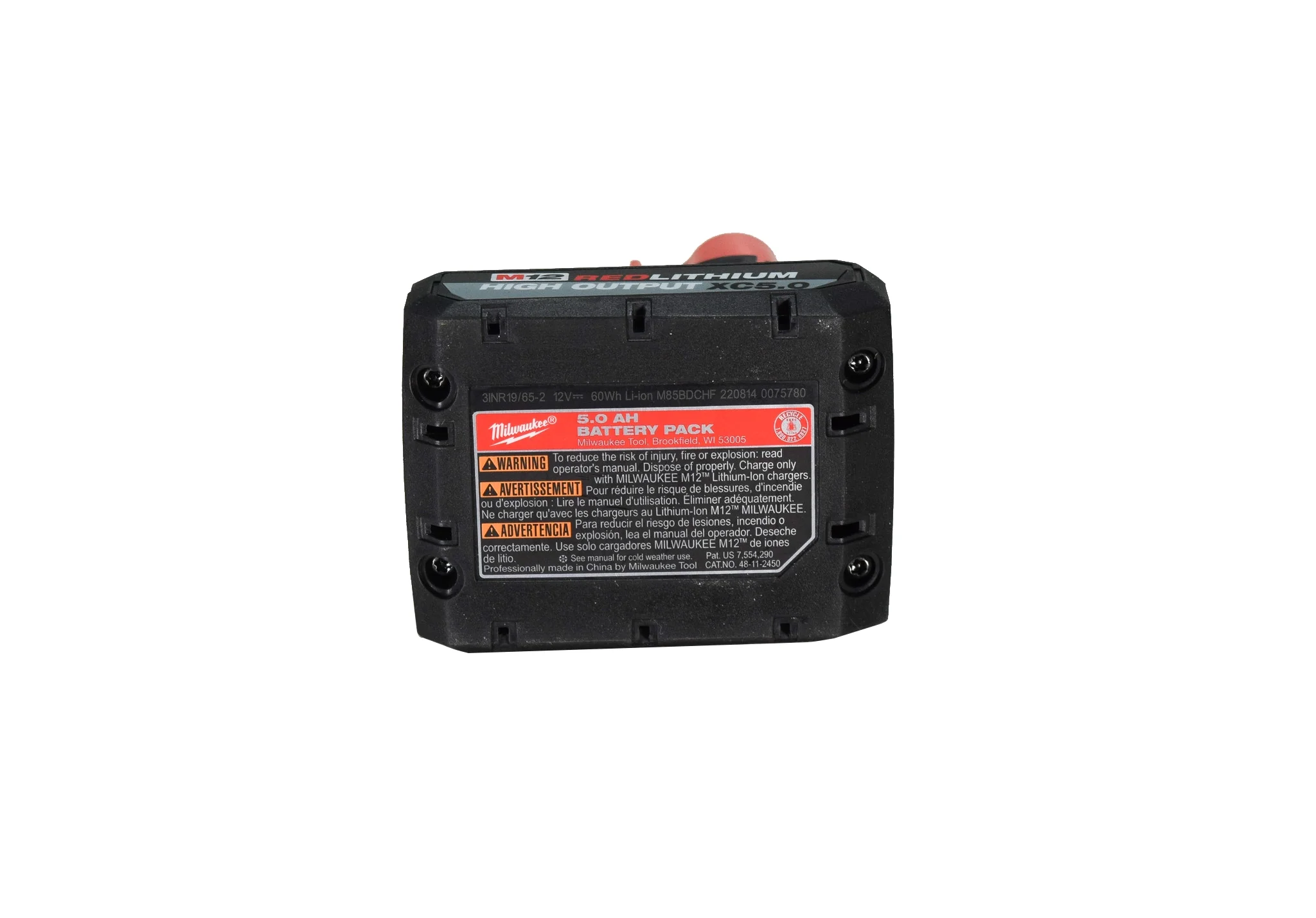 Milwaukee 48 - 11 - 2450 12V Lithium - Ion High Output 5ah Battery 2 Pack