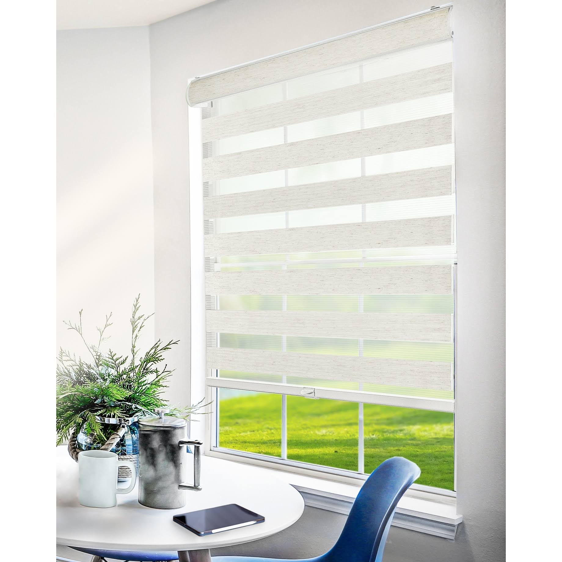 Chicology Everyday Cordless Zebra Shades Basic Natural Size: 22 inch x 72 inch