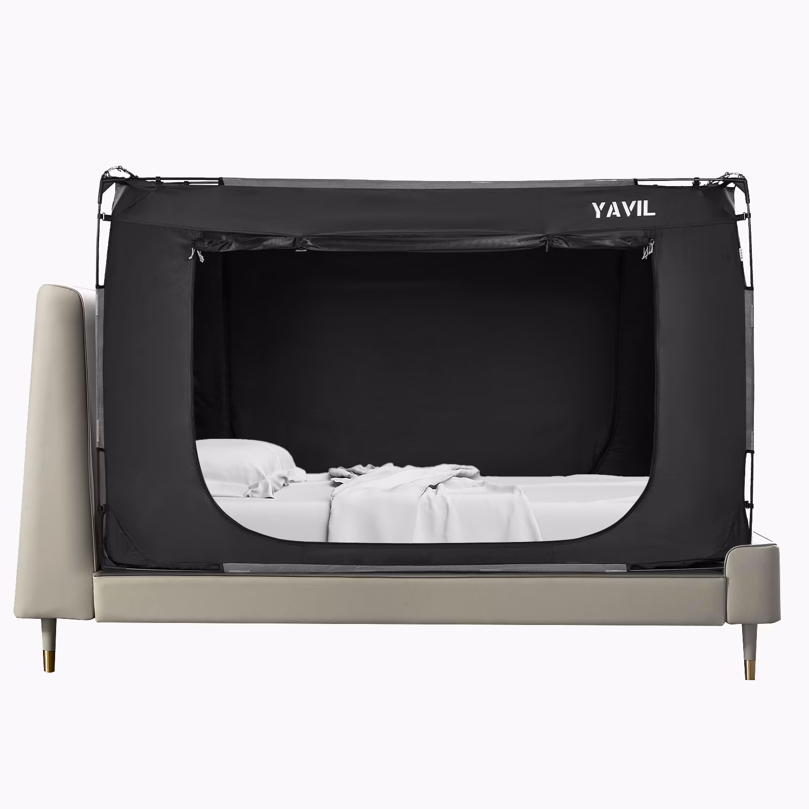 Bed Tent Full Size Portable Pop up Privacy Sleeping 3 Doors Bed Tent Net 75 x 54 x 47in 10lb(Full) Image 7