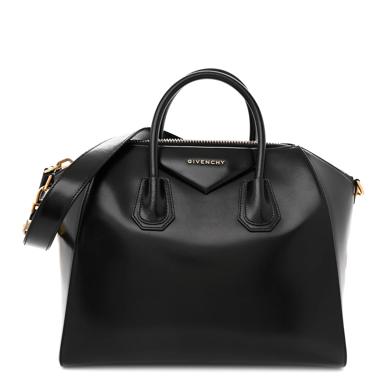 Shiny Lord Calfskin Medium Antigona Black