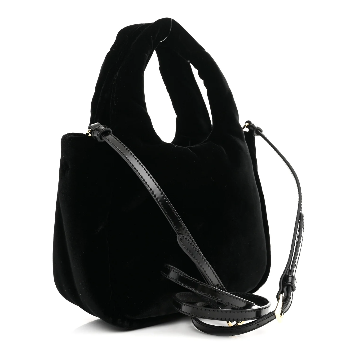 Padded Velvet Mini Bag Black