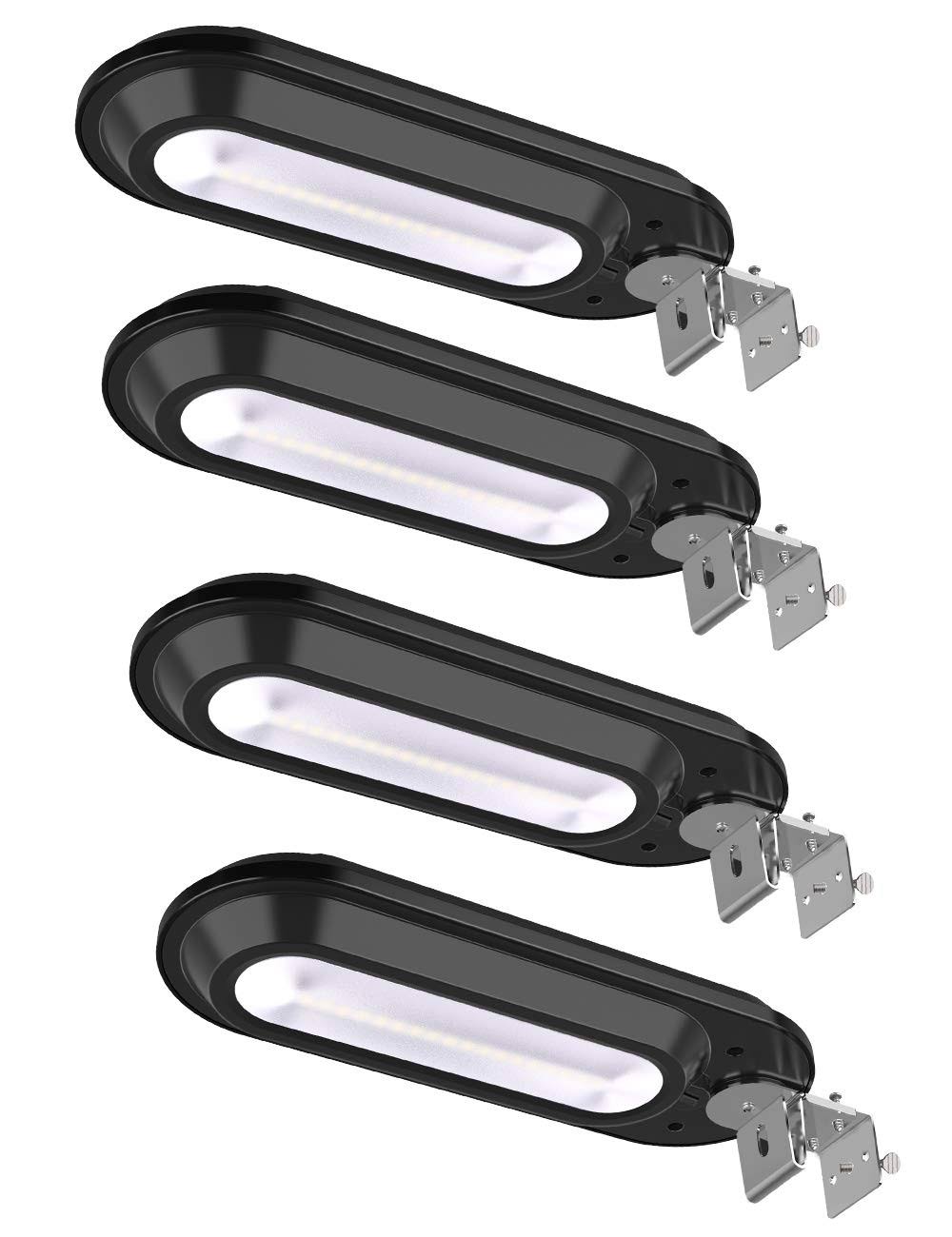 ROSHWEY Solar Gutter Lights Outdoor, Super Bright 18 LED Deck Light Waterproof Wall Lamps Dusk to Dawn for Garden Fence Garage