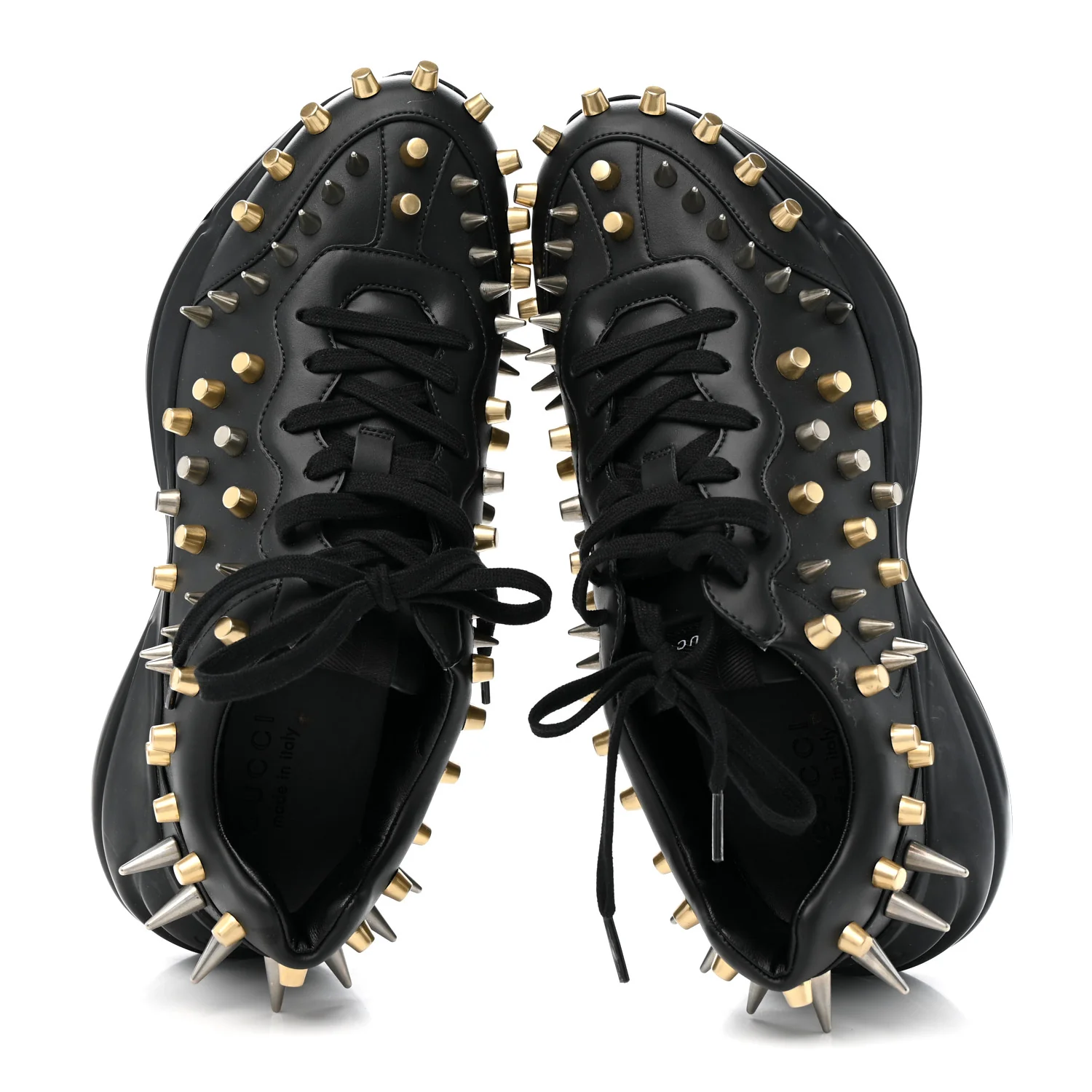 Demetra Spike Studded Mens Rhyton Sneakers 10 Black