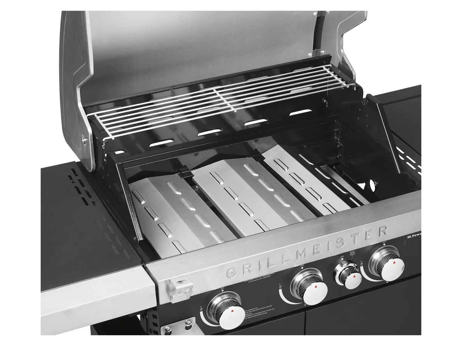 GRILLMEISTER Barbecue  gaz, 3 brleurs, 4 zones de cuisson