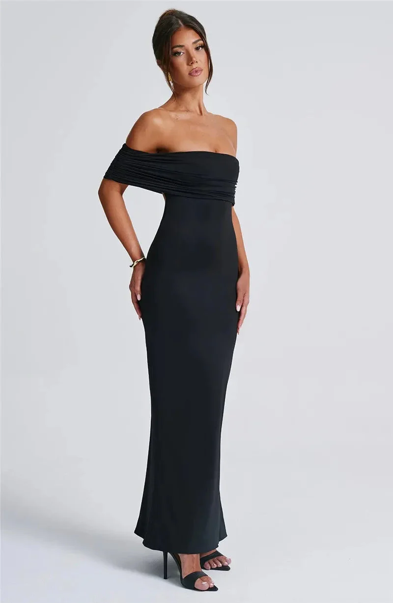 Robe maxi dos nu sans bretelles pour femmes