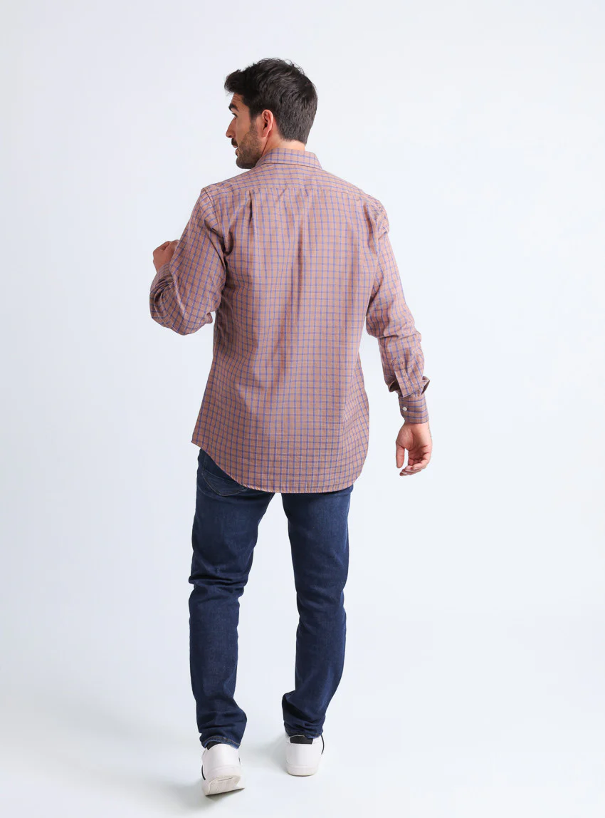 Chemise homme  100% coton Marron Caramel