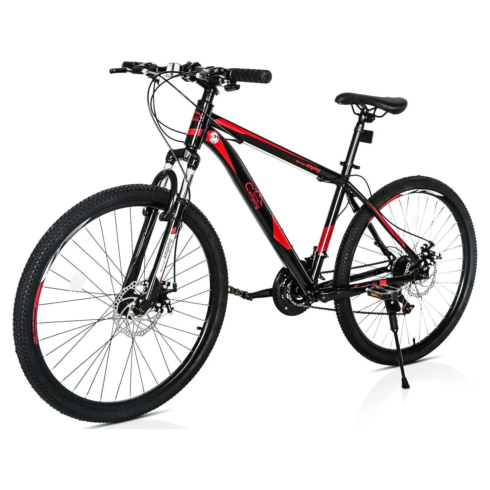 Campingsurvivals Mountain Bike 21-Speed with 26 inch Wheels for Unisex, Red/Black