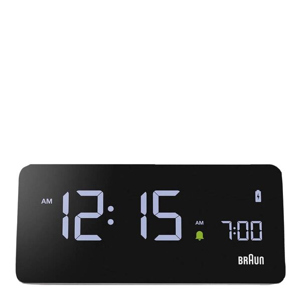 Vekkerklokke digital 14 cm grå
