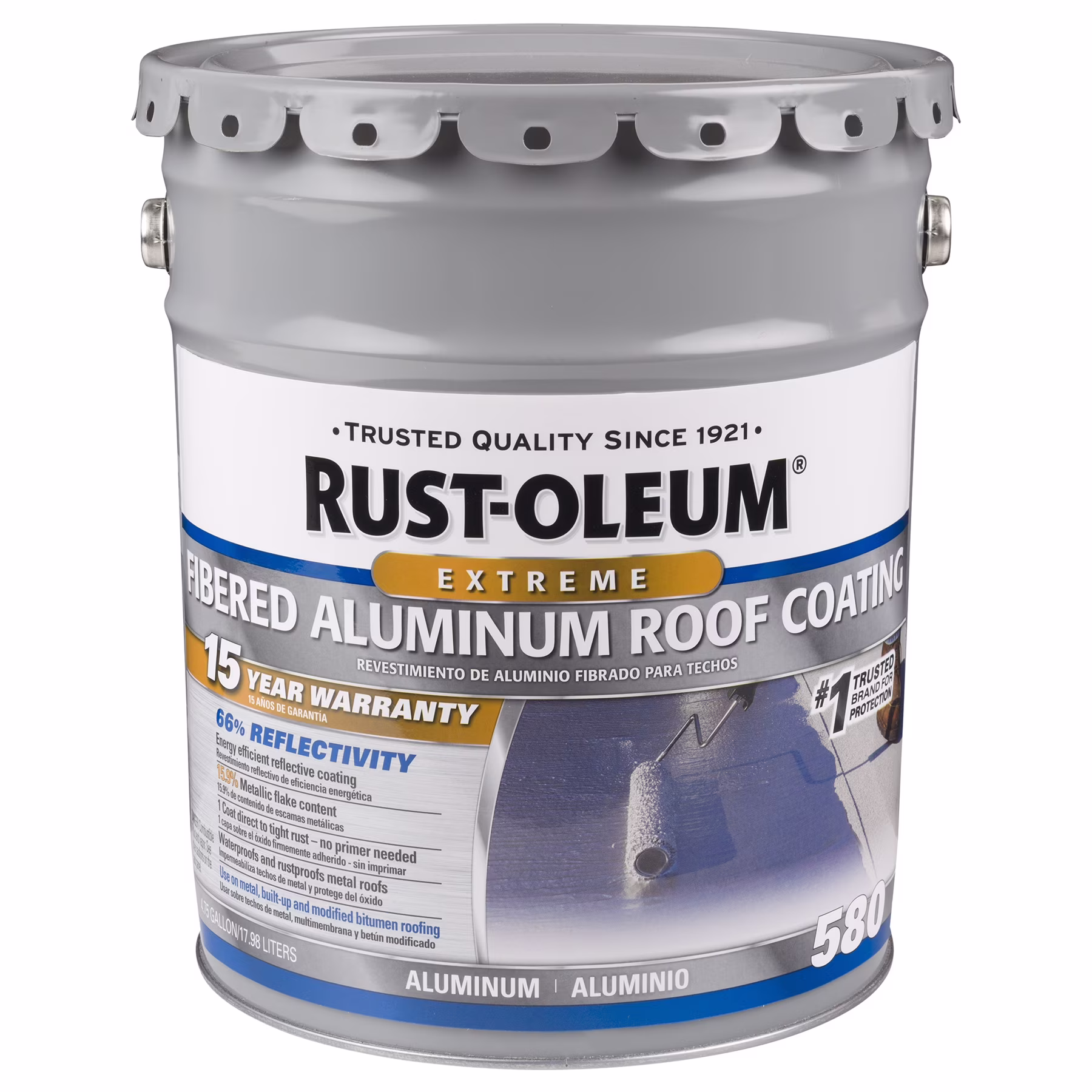 Rust-Oleum 580 Fibered Aluminum Roof Coating, 5 Gal