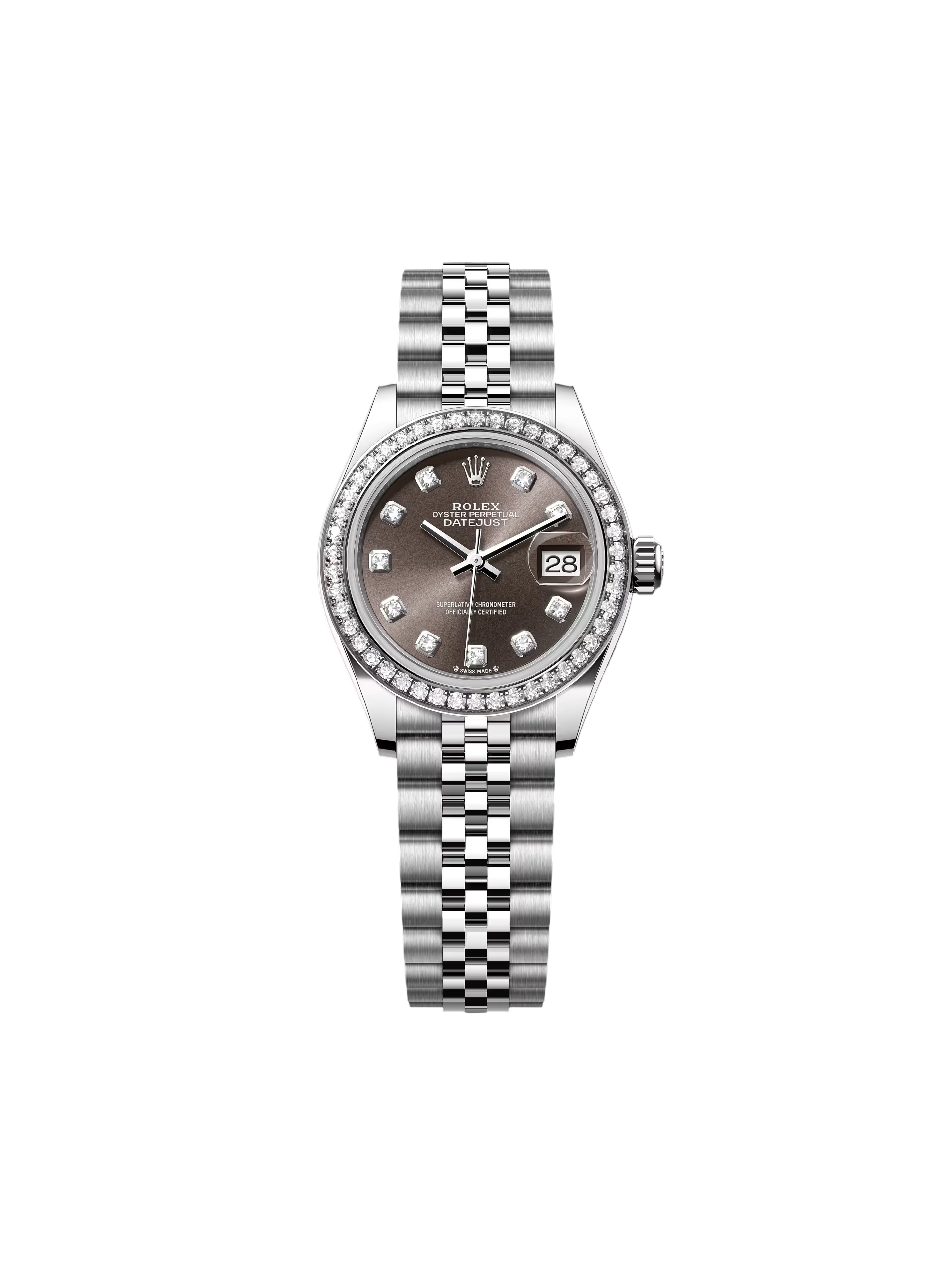 【Super Clone】RLX Lady-Datejust 28mm 279384RBR Dark Gray set with Diamonds