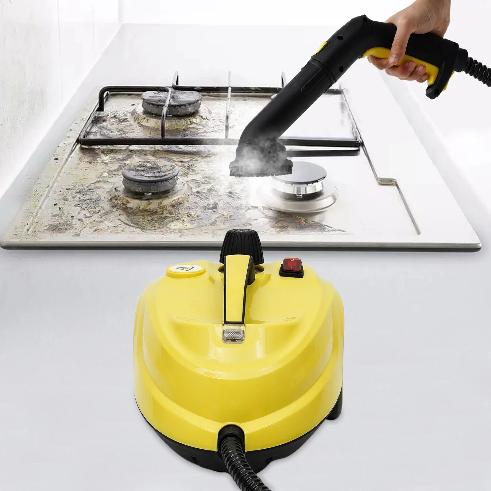 2000W 1.8L/60.87oz High-Pressure Steam Cleaner Multipurpose Handheld Steam Cleaner Portable Yellow 5 Bar/72.5PSI - Image 5