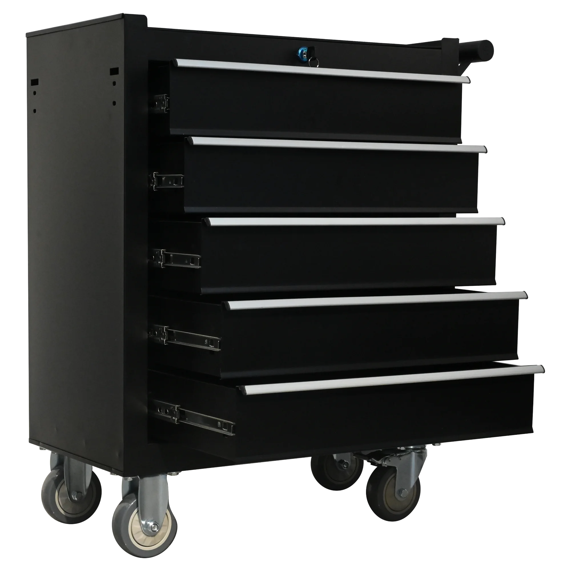 5-Drawer Metal Rolling Tool Cabinet, Storage Toolbox with Brake wheels, Tool Chest with lock, Suitable for Warehouses, Garages, Repair Shops - Image 5