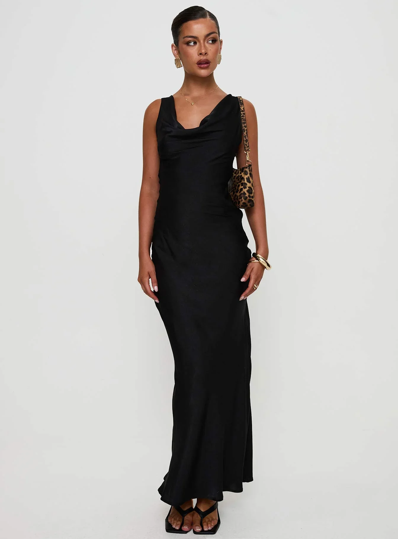 Make Memories Cowl Neck Maxi Dress Black