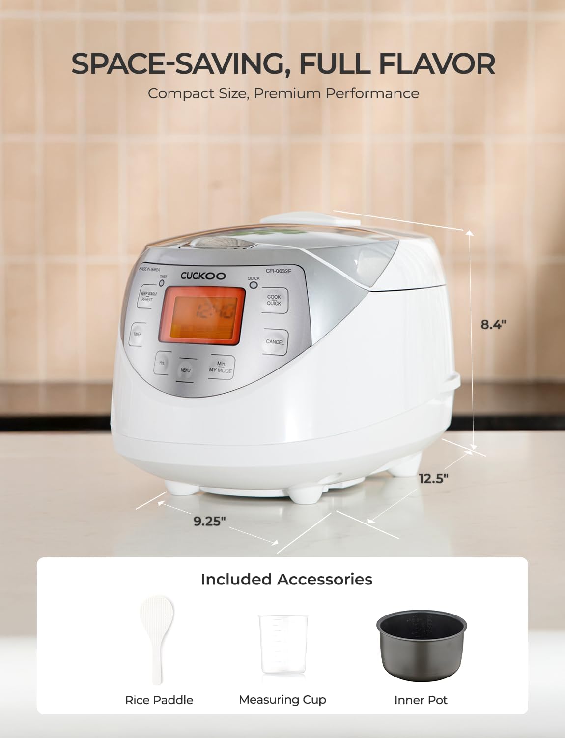 CUCKOO Micom Fuzzy Logic Rice Cooker, 12-Cup Cooked, Silver, CR-0632F