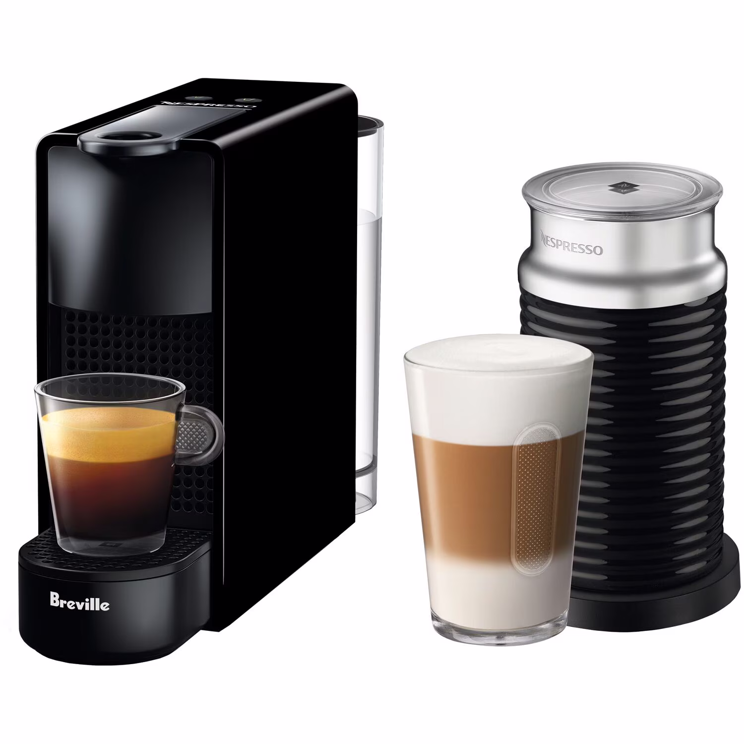 New Essenza Mini Single Serve Machine Aeroccino Milk Frothier, Black(Essenza Black)