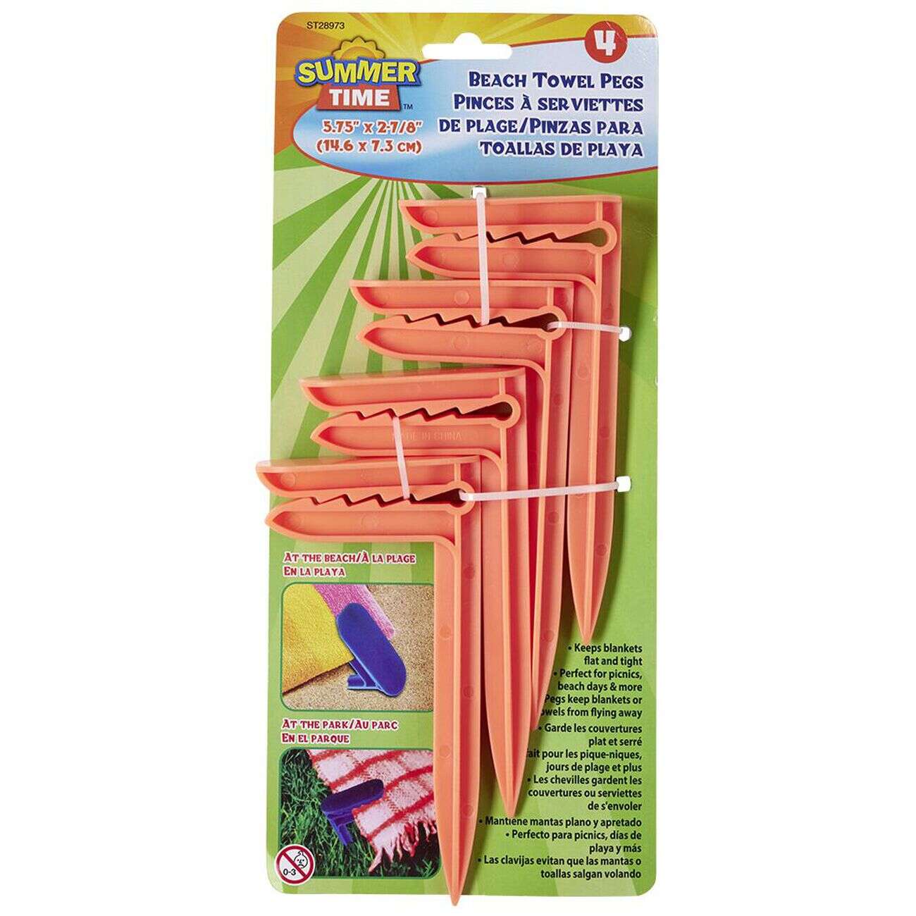 Clip pince pour serviette de plage Funky x4