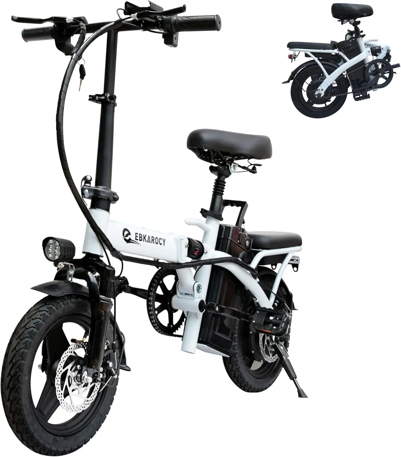 Ebikes for Adults, 400W Motor 22MPH Max Speed, 14” Tire, 48V 15AH Removable Battery for Electric Bike, Multi-Shock Absorption, City Commuter, Foldable Adult Electric Bicycles