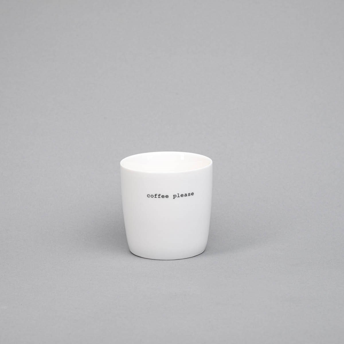 Krus mini coffee please 10 cl hvit