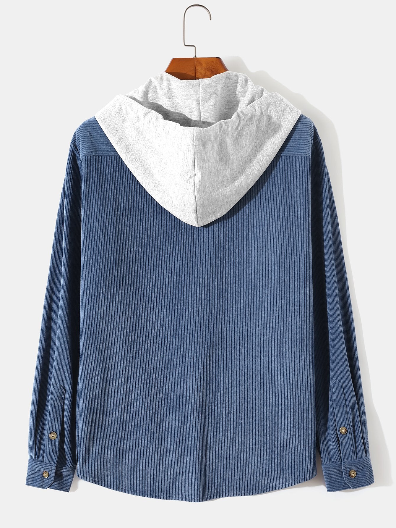Surchemise en velours côtelé à capuche et manches longues