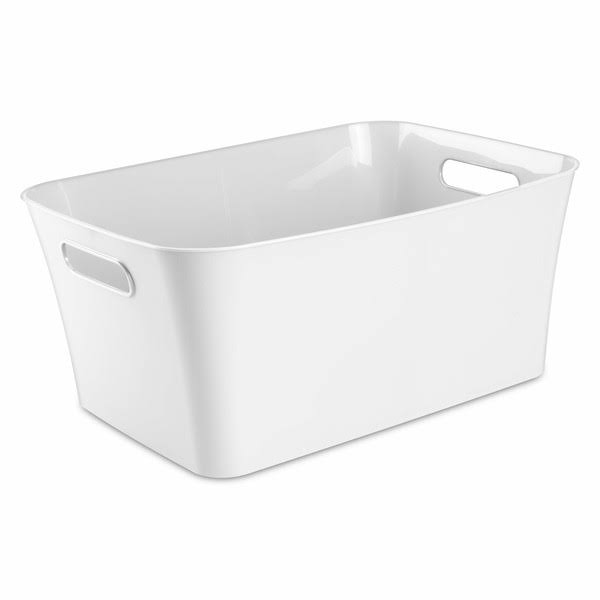 Mainstays Plastic Storage Bin, Large - White - 1 Each