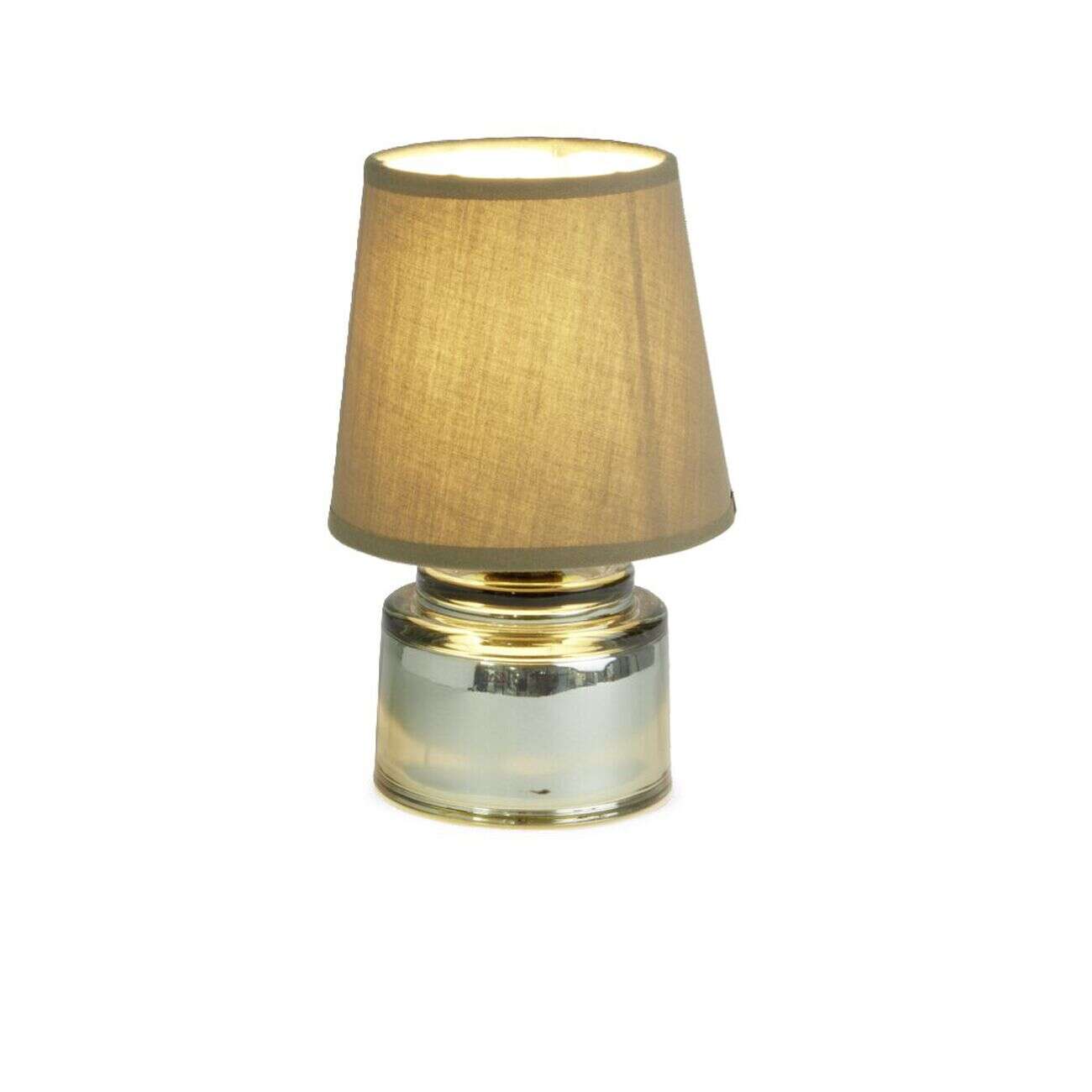 Lampe à poser Ø12xH22cm verre et polyester vert
