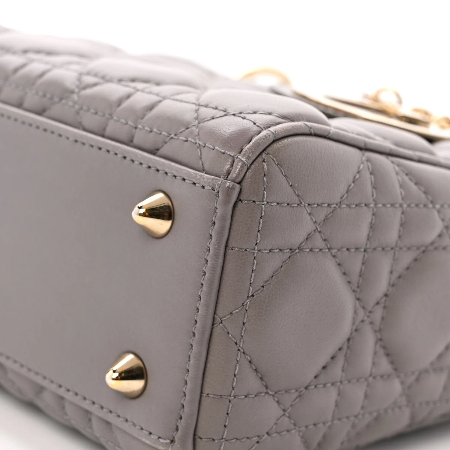 Lambskin Cannage Small Lady Dior Grey
