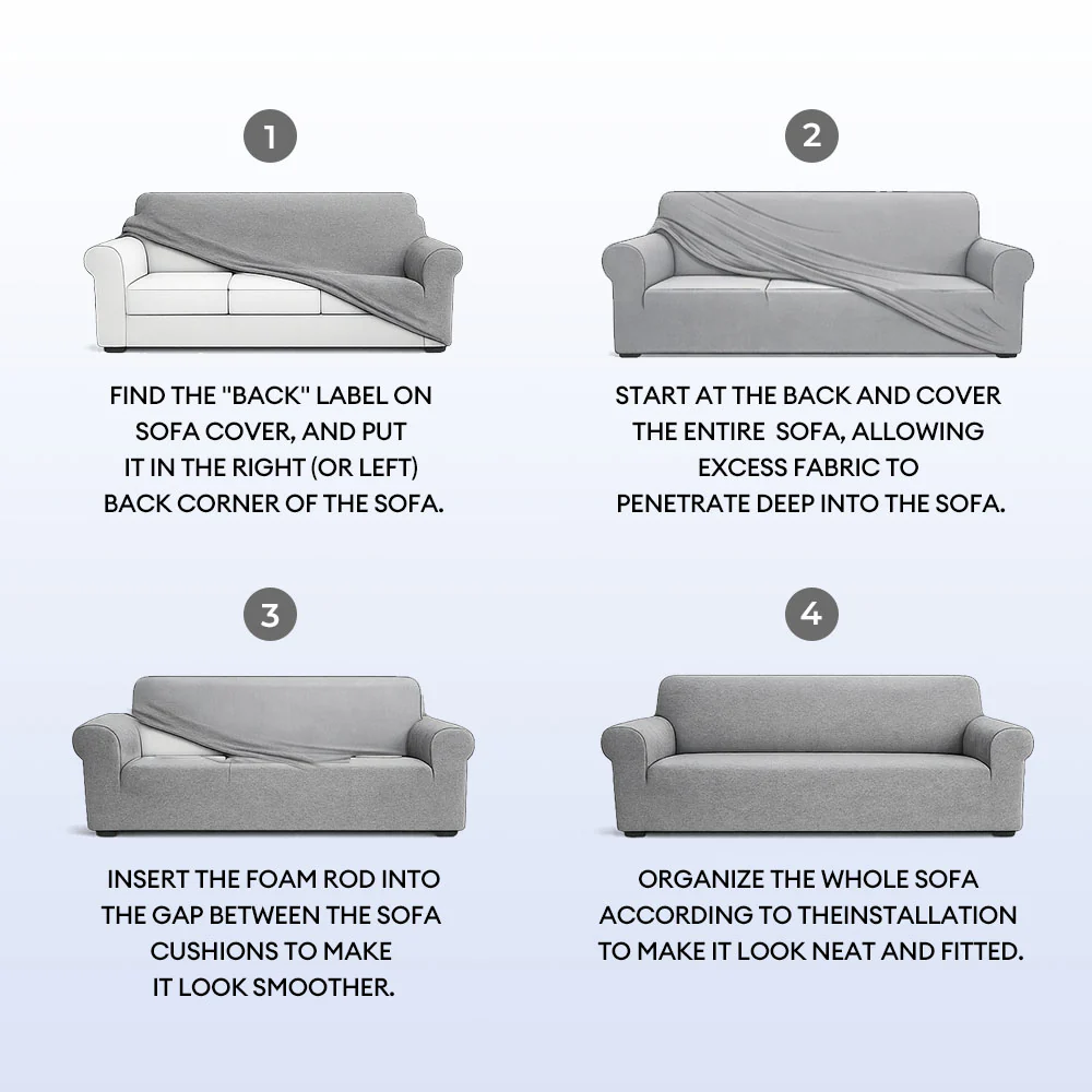 Herringbone Full Coverage Scratch-Resistant Sofa Protection Magic Stretch  Sectional Couch Cover