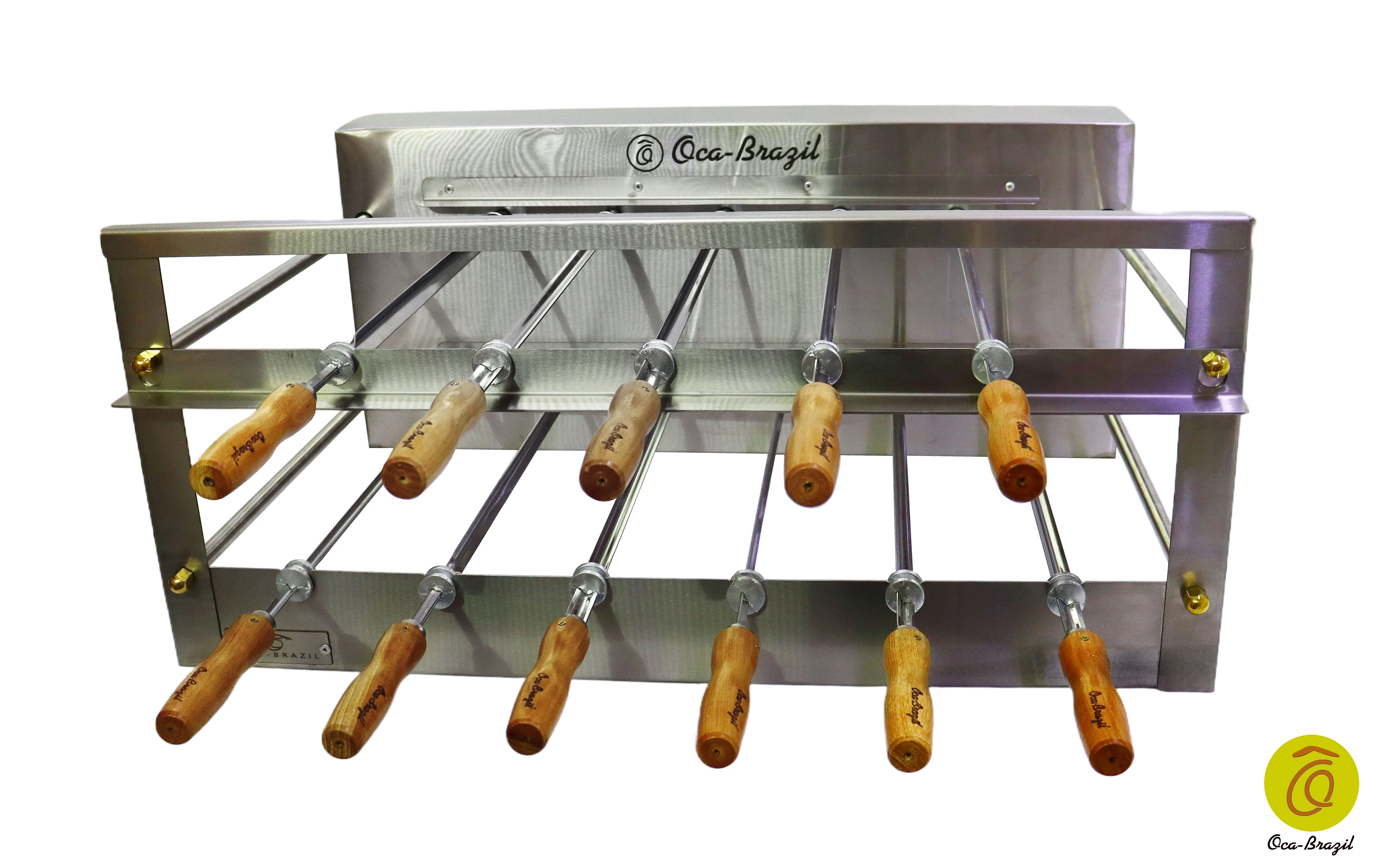 Brazilian BBQ Charcoal Grill - 11 Skewers - Rotisserie System - Oca - Brazil