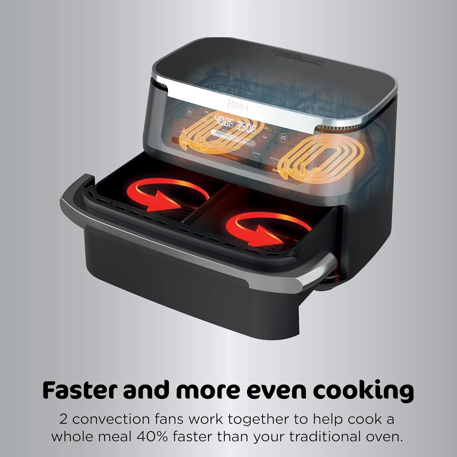 Friteuse à air Ninja Foodi 6-en-1 FlexBasket avec MegaZone de 7 pintes et séparateur de panier