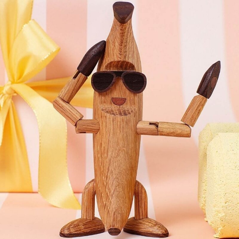 Woodies Benny Banana trefigur 13 cm eik