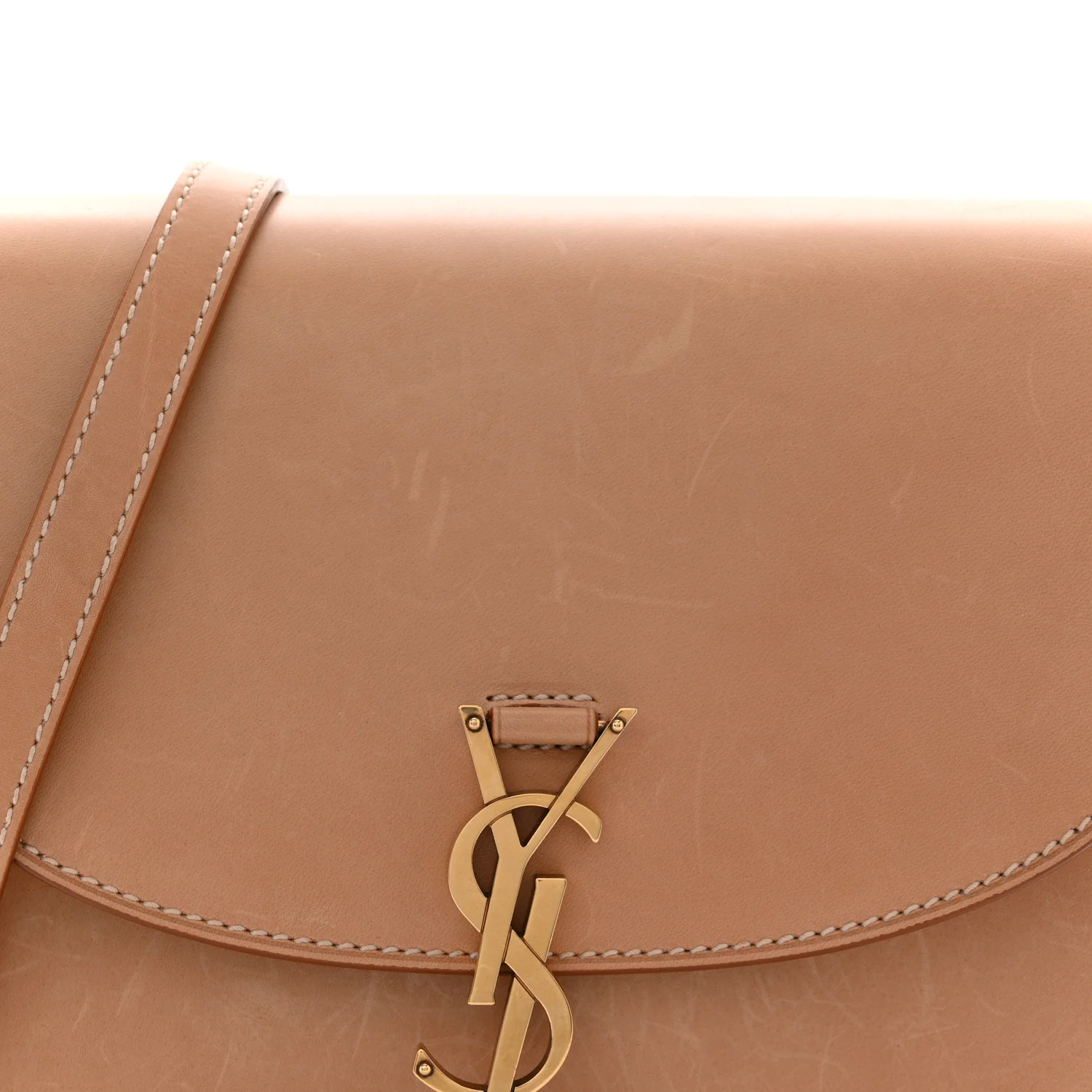 Smooth Vintage Calfskin Monogram Medium Kaia Satchel Gold