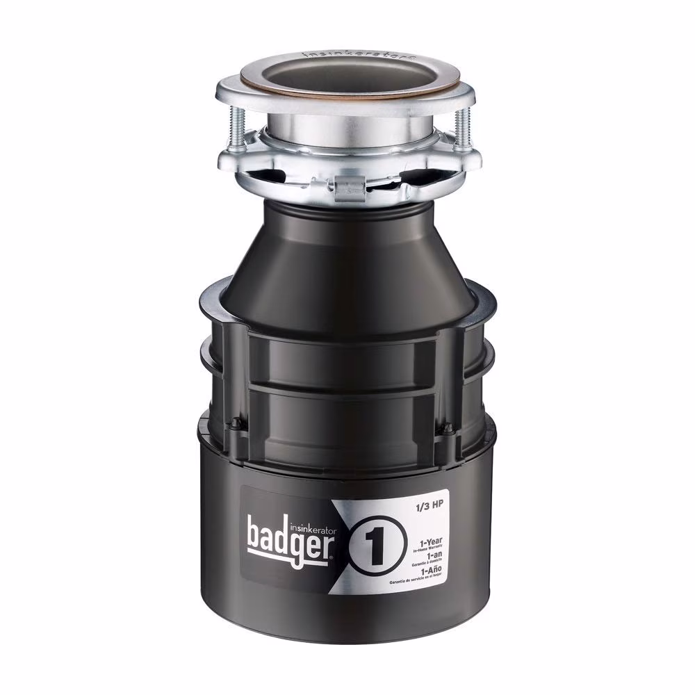 Garbage Disposal, Badger 1, 1/3 HP Continuous Feed