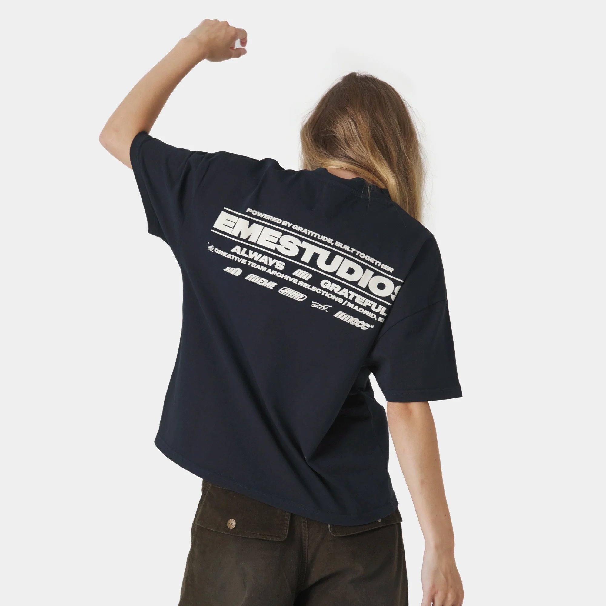 Powered Navy Oversized Tee