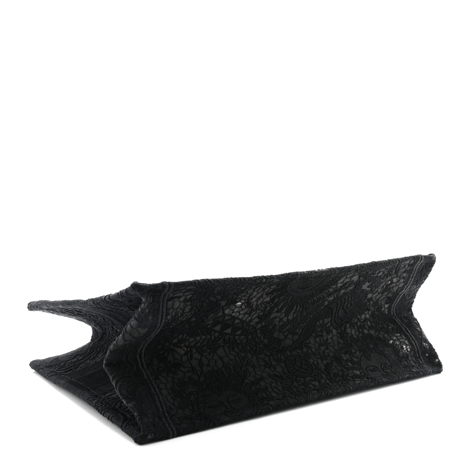 Embroidered 3D Macrame D-Lace Sun Medium Book Tote Black