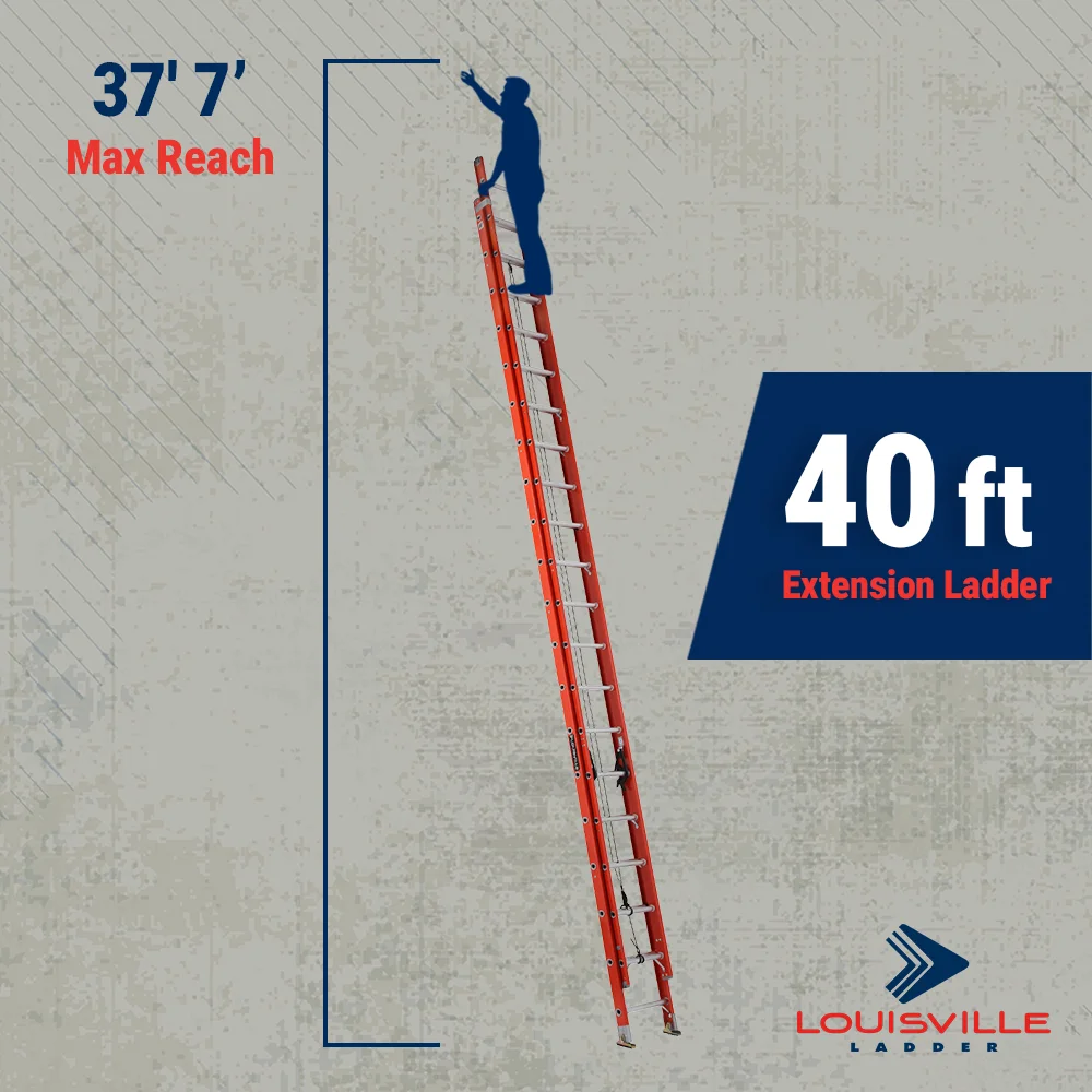 40-Foot Fiberglass Extension Ladder, 300-Pound Load Capacity, Type IA, FE3240 - Image 10