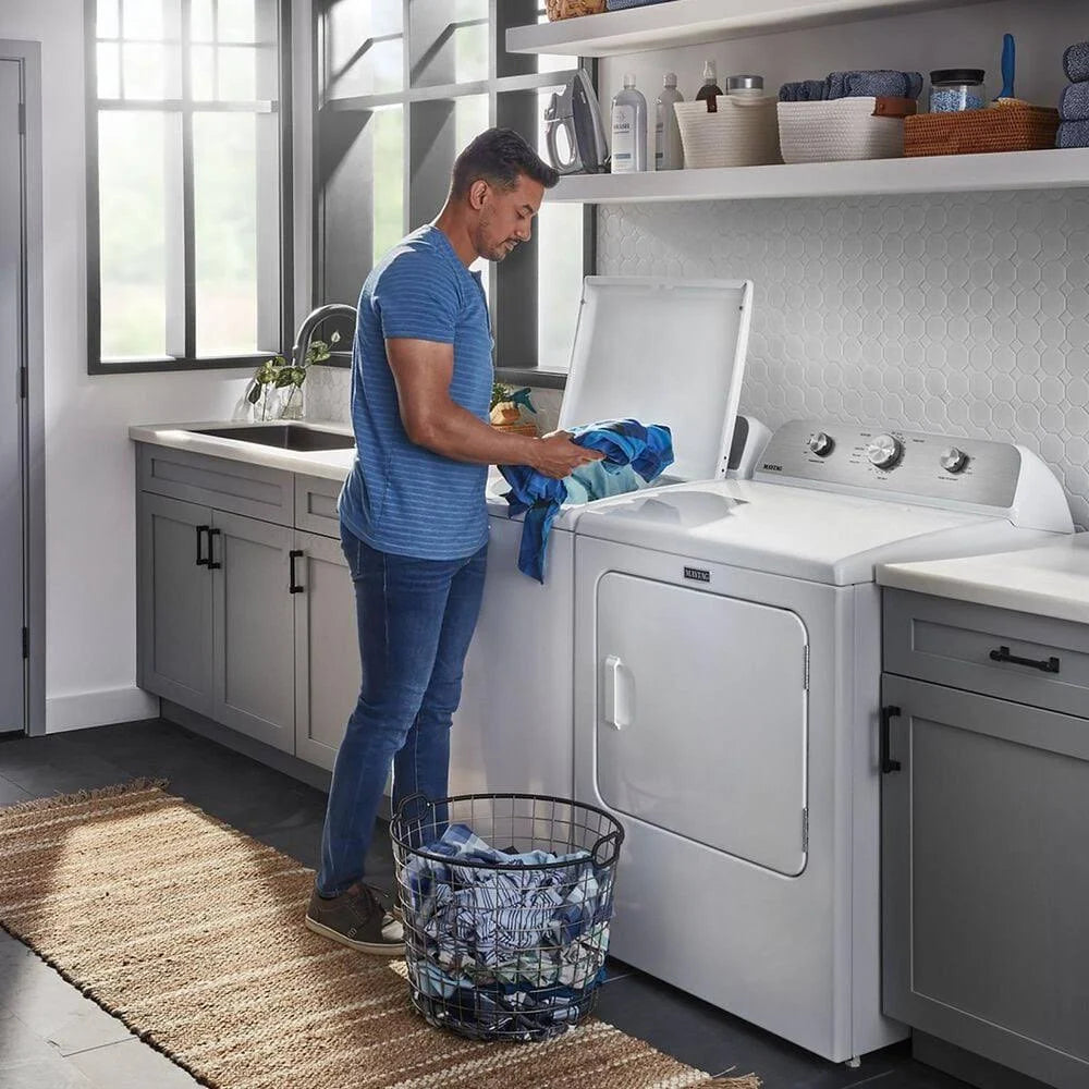 Sèche-linge électrique 2025 de 7 pi³ avec fonction anti-froissage - Blanc
