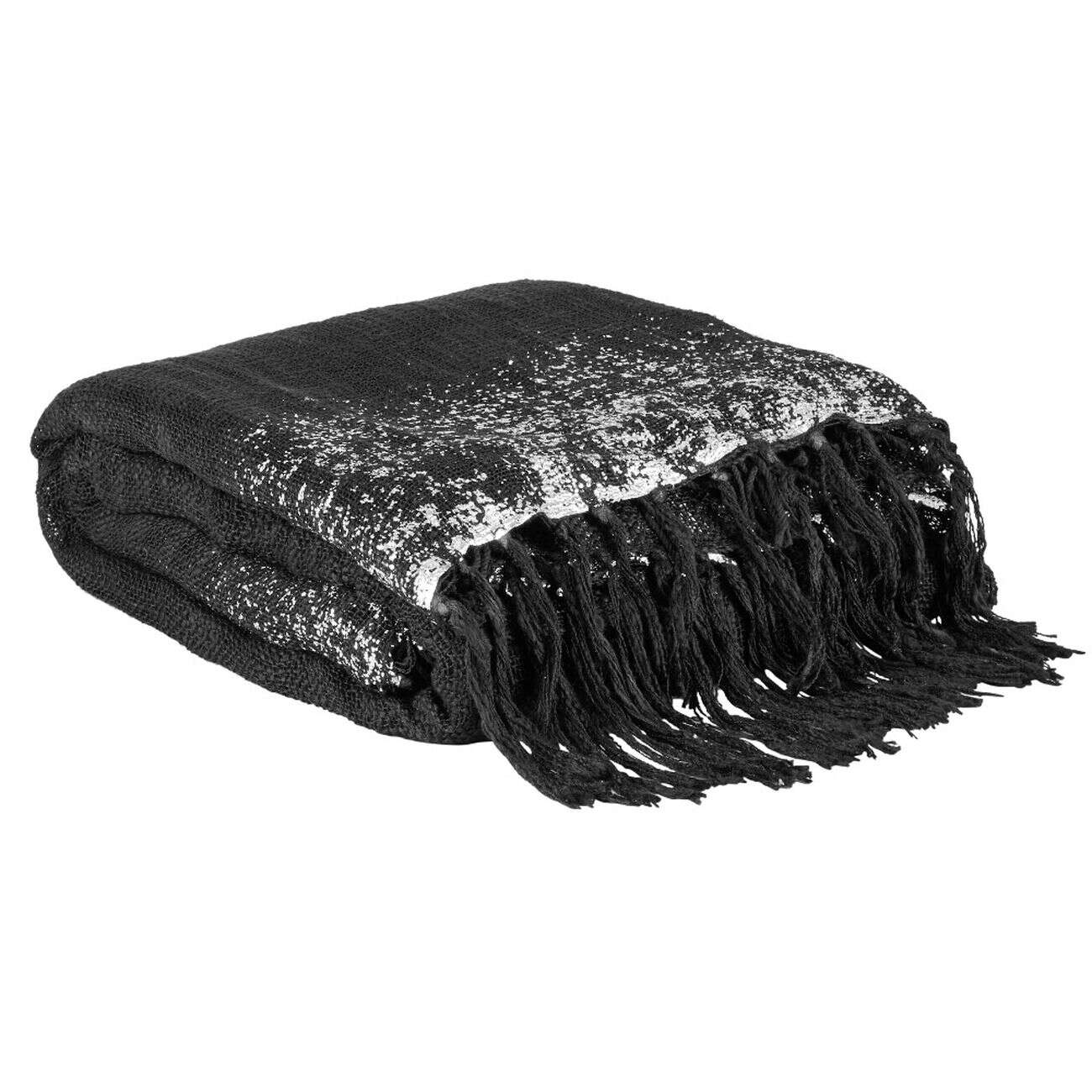 Plaid à franges en polyester