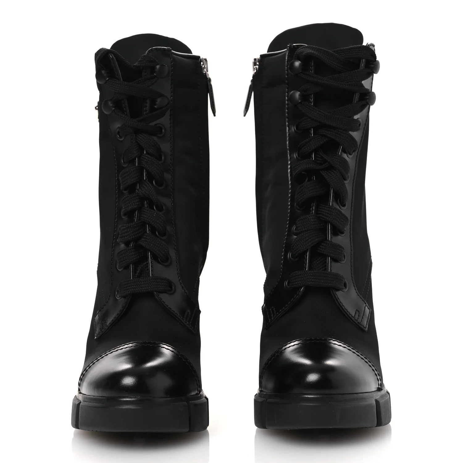 Spazzolato Re-Nylon Metal Triangle Logo 110mm Ankle Boots 36.5 Black