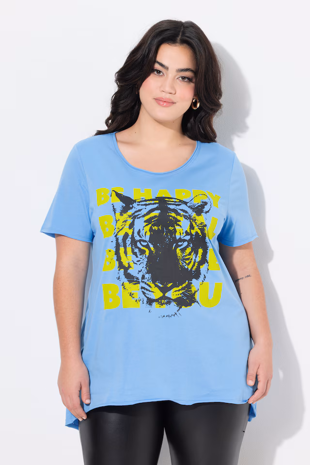 A-line inscription and tiger T-shirt