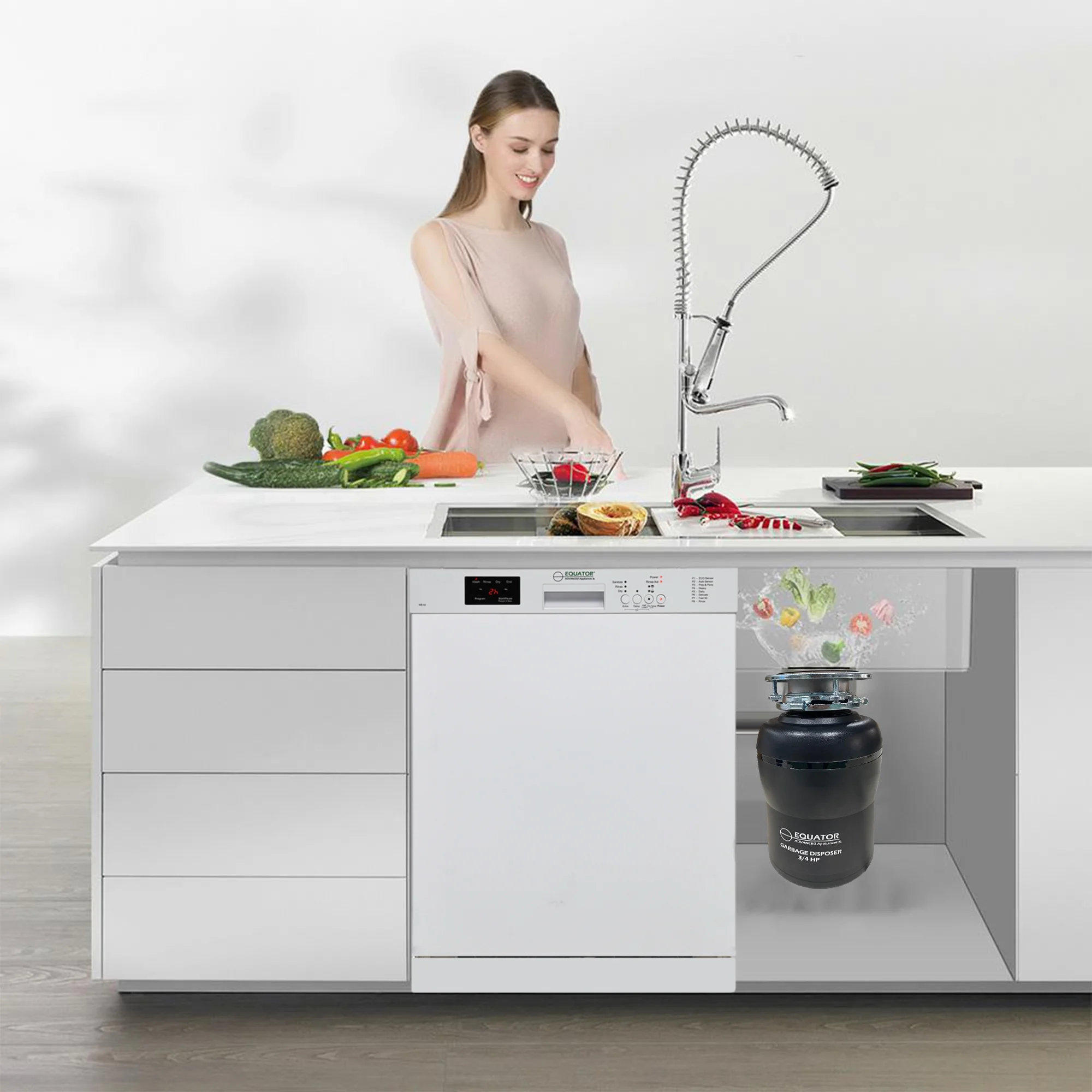 24 in Dishwasher 14 place + 3/4 HP Garbage Disposer QUIET 51dB 110V - Image 7