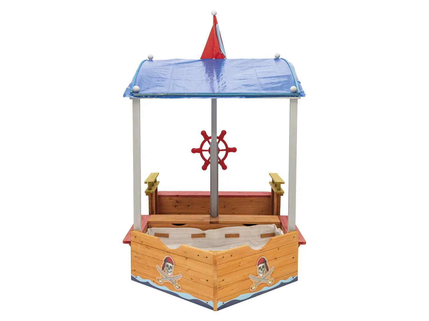 Playtive Bac  sable bateau pirate, avec espace de rangement