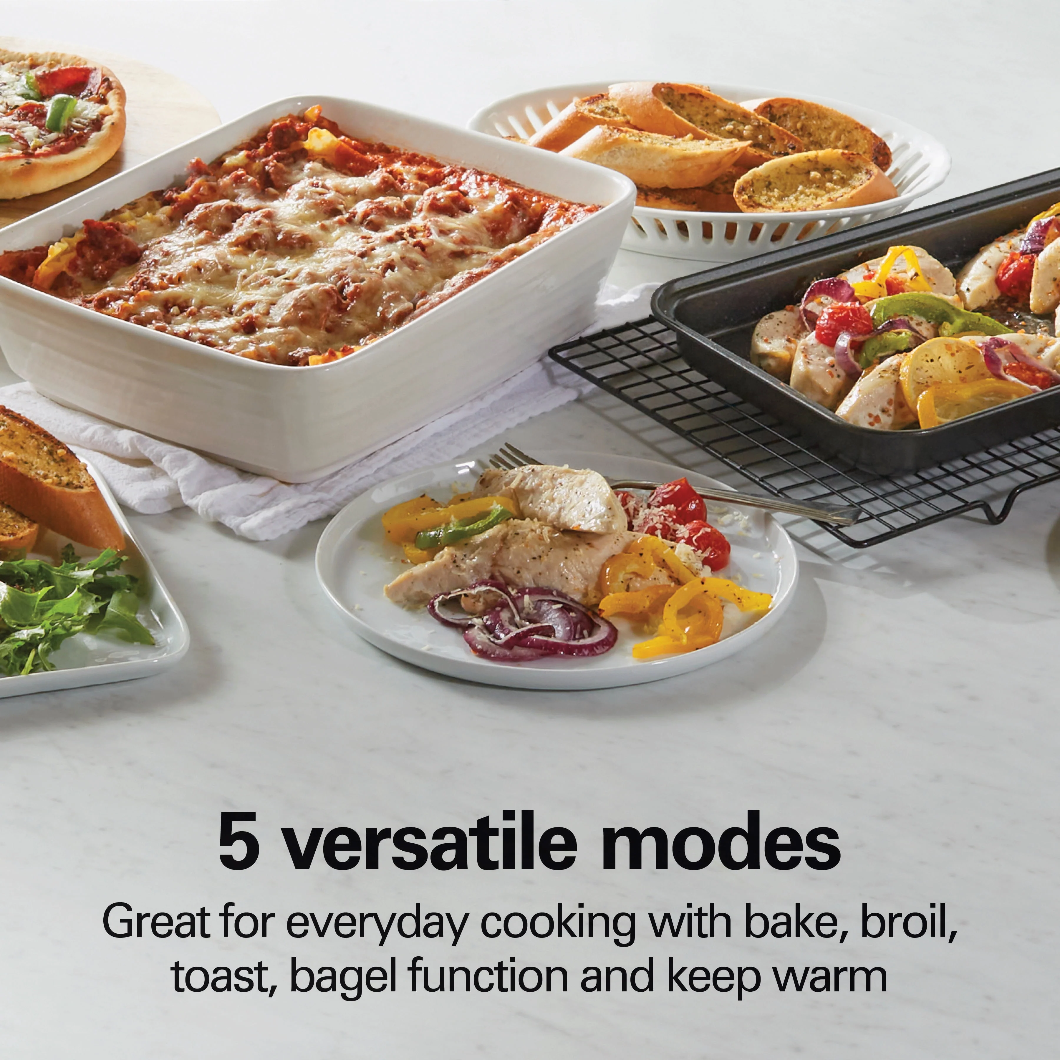 Hamilton Beach Toaster Oven, Red with Gray Accents, 31146 Image 2