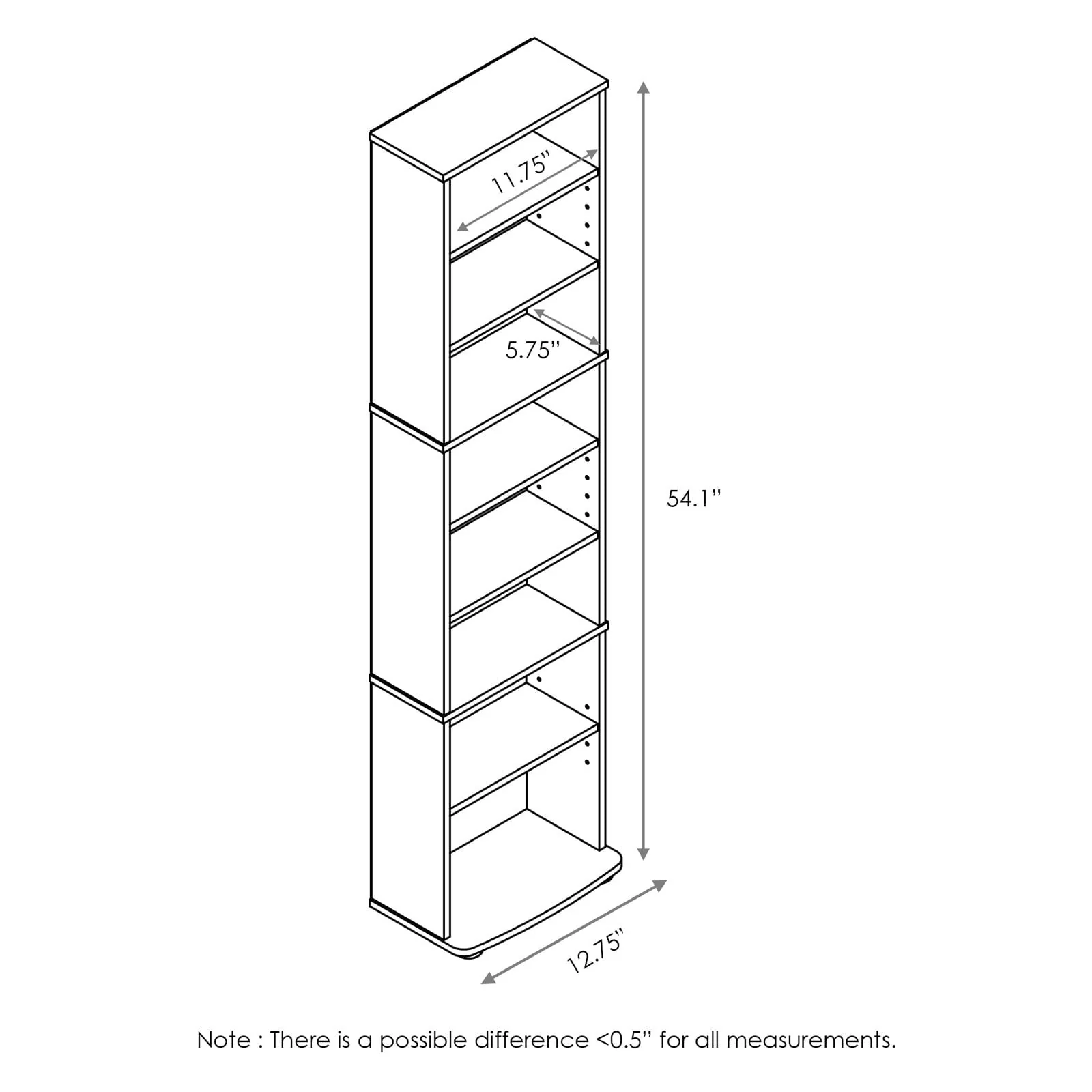 JAYA Space Saving Multimedia Storage Tower(Espresso) Image 5
