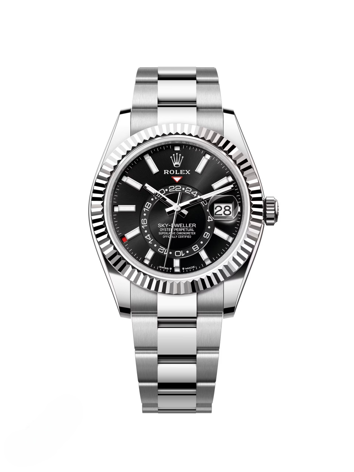 [Super Clone]RLX  Sky-Dweller 42mm Stainless Steel Black Dial Oyster - 336934