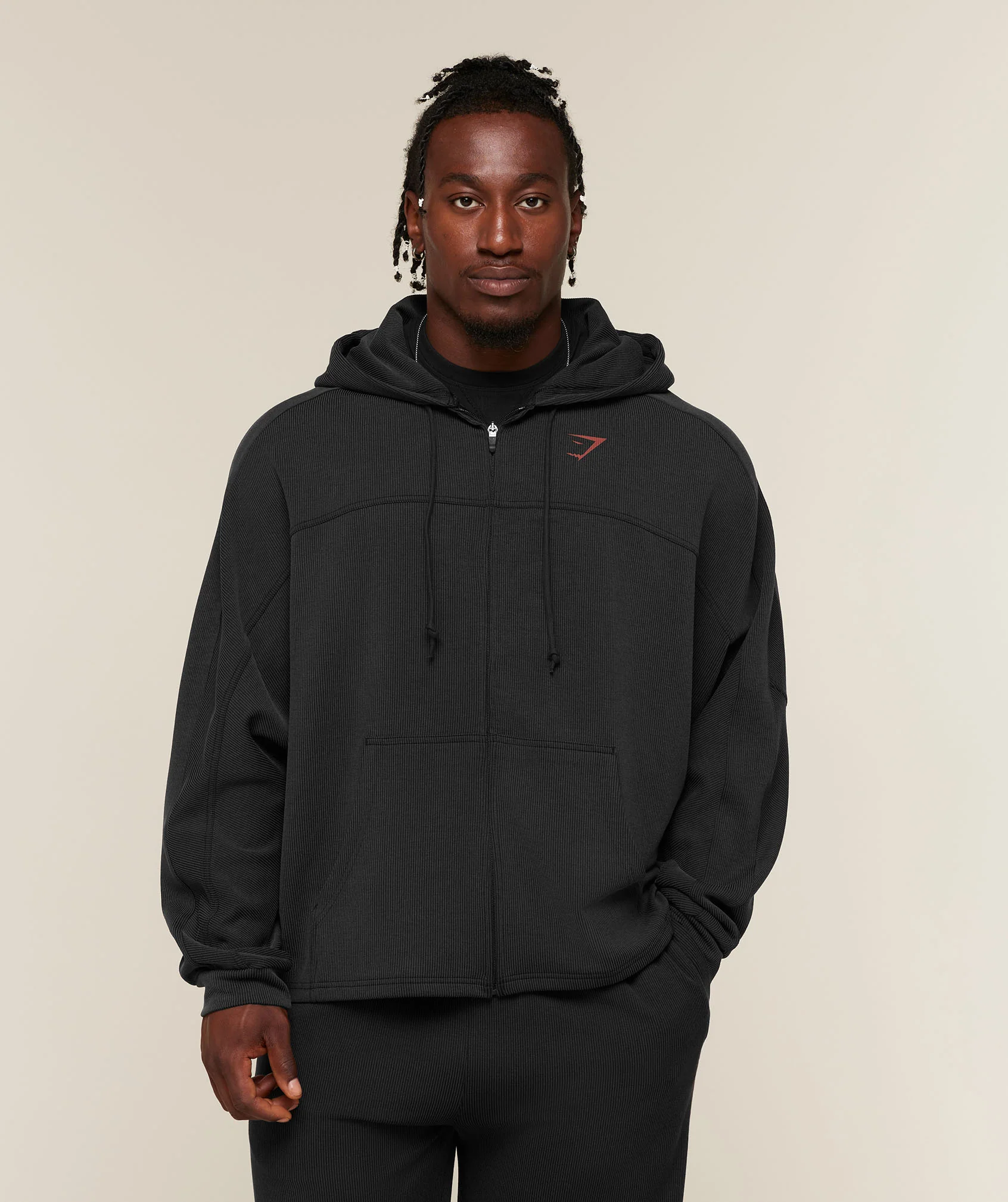 GYMSHARK X SAM SULEK ZIP THROUGH HOODIE - Black