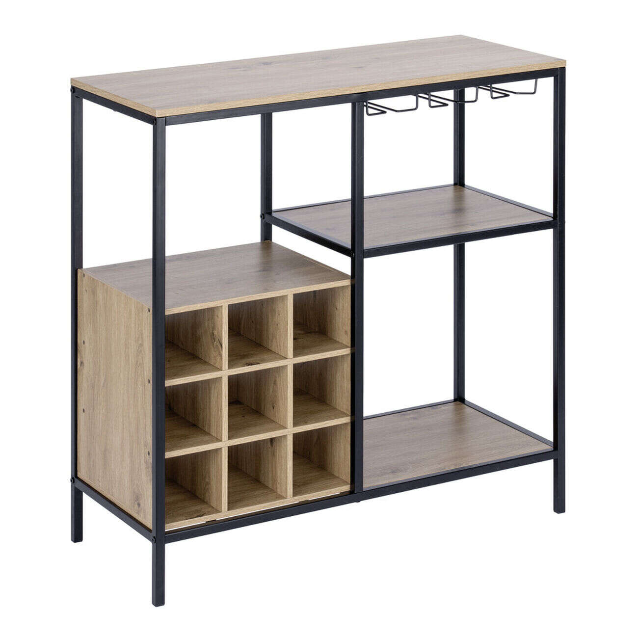 Meuble range-bouteille en bois et métal 78x33xH82cm