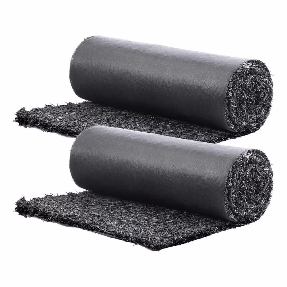 GVN Rubber Mulch for Landscaping, 2 Rolls Recycled Rubber Mulch Mat 96 x 22 in, Permanent Rubber Pathway, Natural-Looking Black Mulch Garden Edging